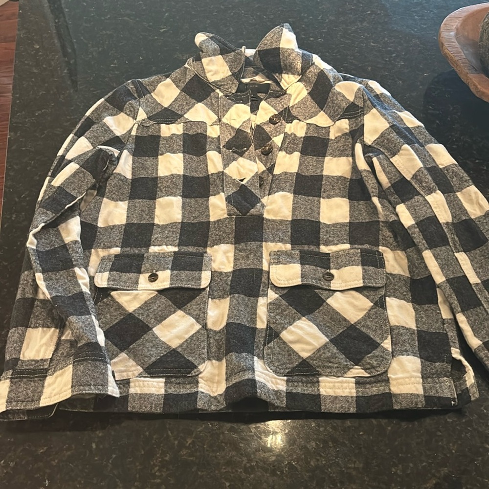 J Crew flannel check pullover